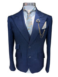 Men's 2 Piece Double Breasted Navy Suit