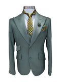 Men's 2 Piece Double Breasted Green Suit