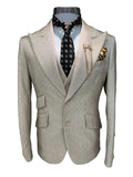 Men's 2 Piece Double Breasted Grey Suit