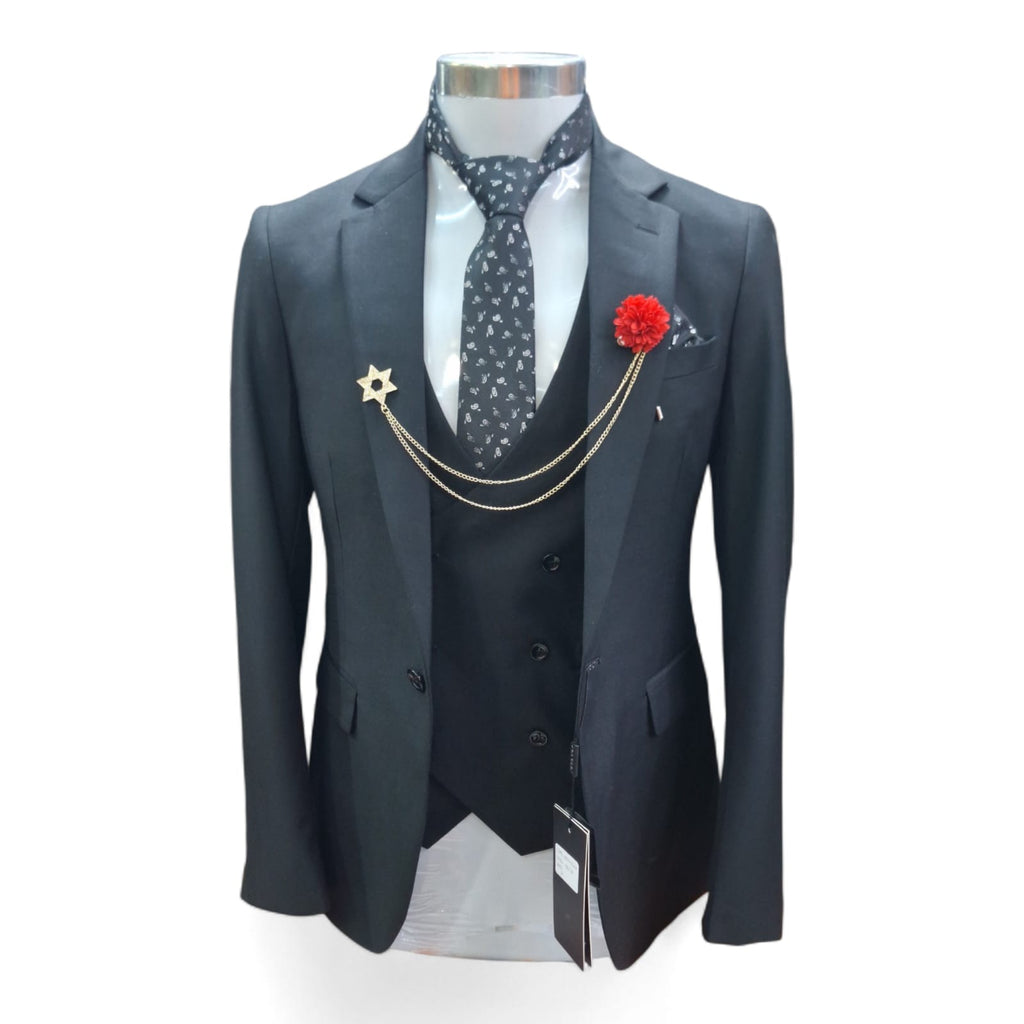 Men's 2 Piece Double Breasted Navy Suit
