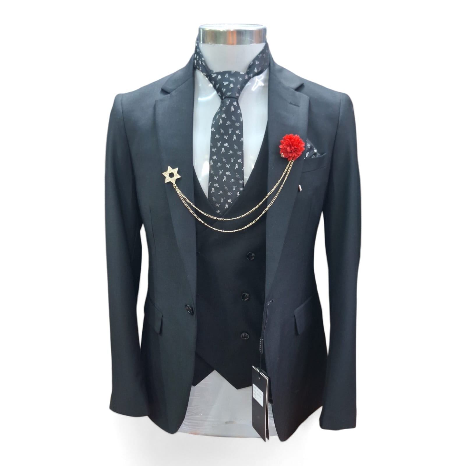 Men's 2 Piece Double Breasted Navy Suit